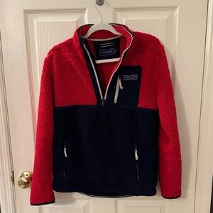 Vineyard Vines Red and Navy Kids Fleece Jacket